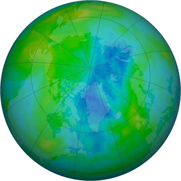 Arctic ozone map for 26 September 1991